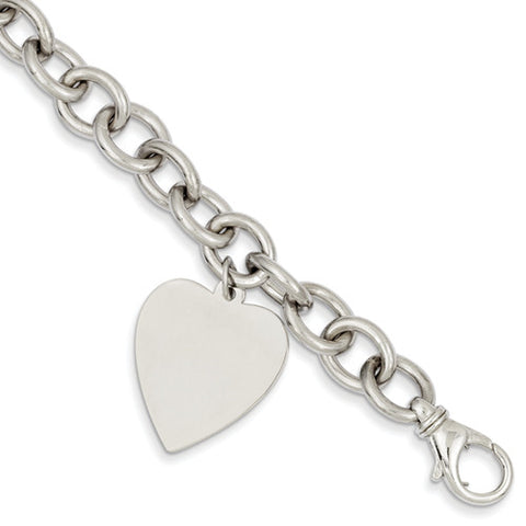 14k Tri-color Gold Heart Charms Bracelet